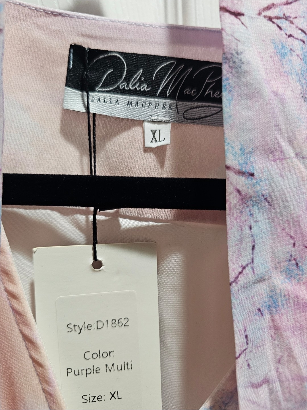 Dalia Macphee Purple Multi Garden Print Mini Dress Xl Nwt Romantic Cottagecore — image 6 of 7